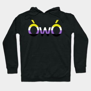 ÒwÓ nonbinary angry owo pride emoticon Hoodie